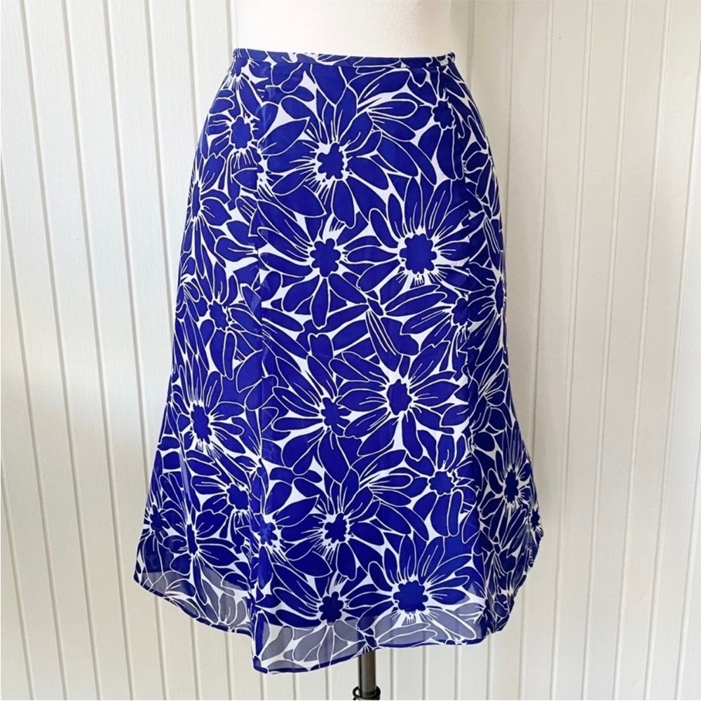 Collections for Le Suit Blue White Floral Skirt